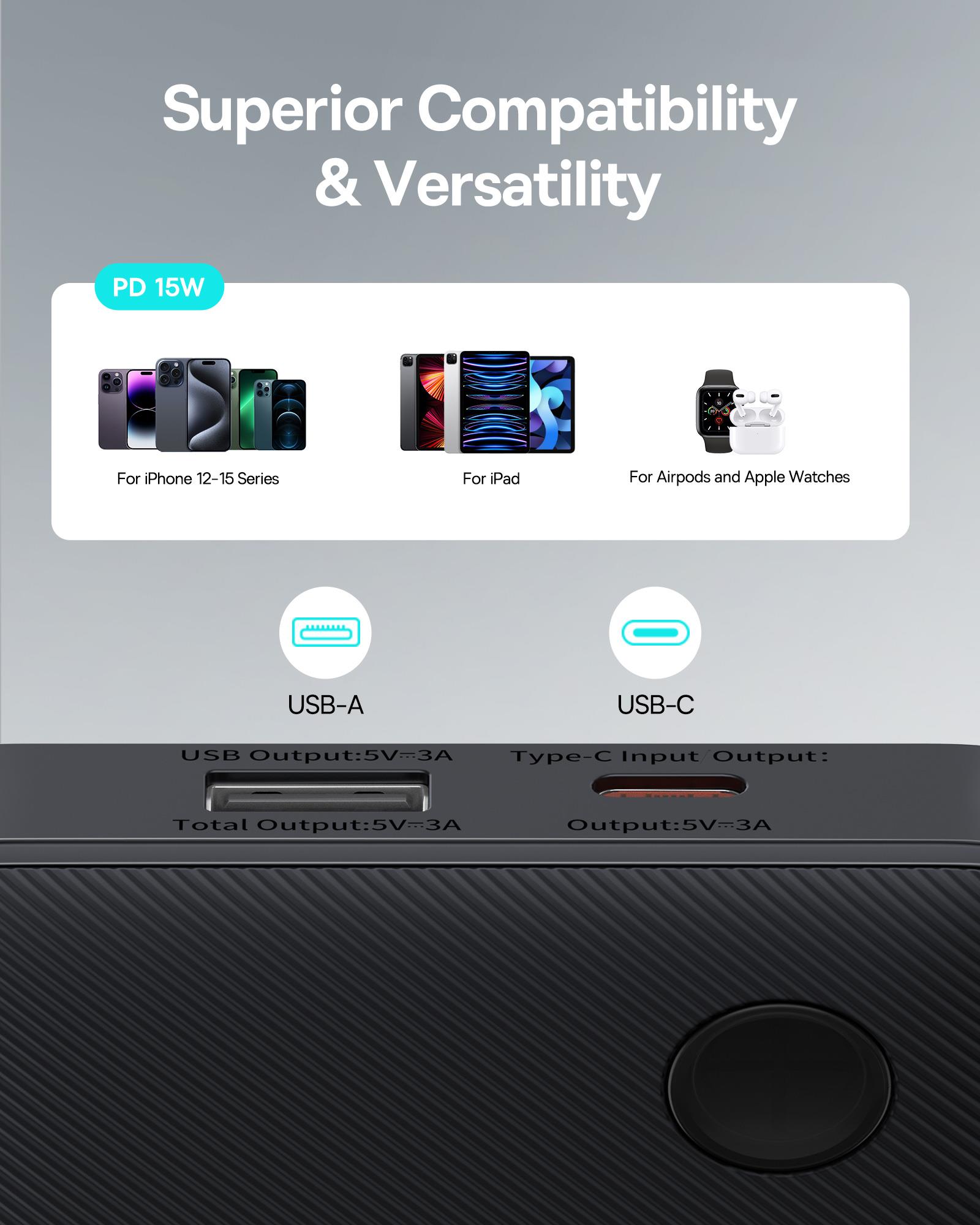 Baseus Airpow Lite Power 10.000mAh 15W Powerbank-Beyaz