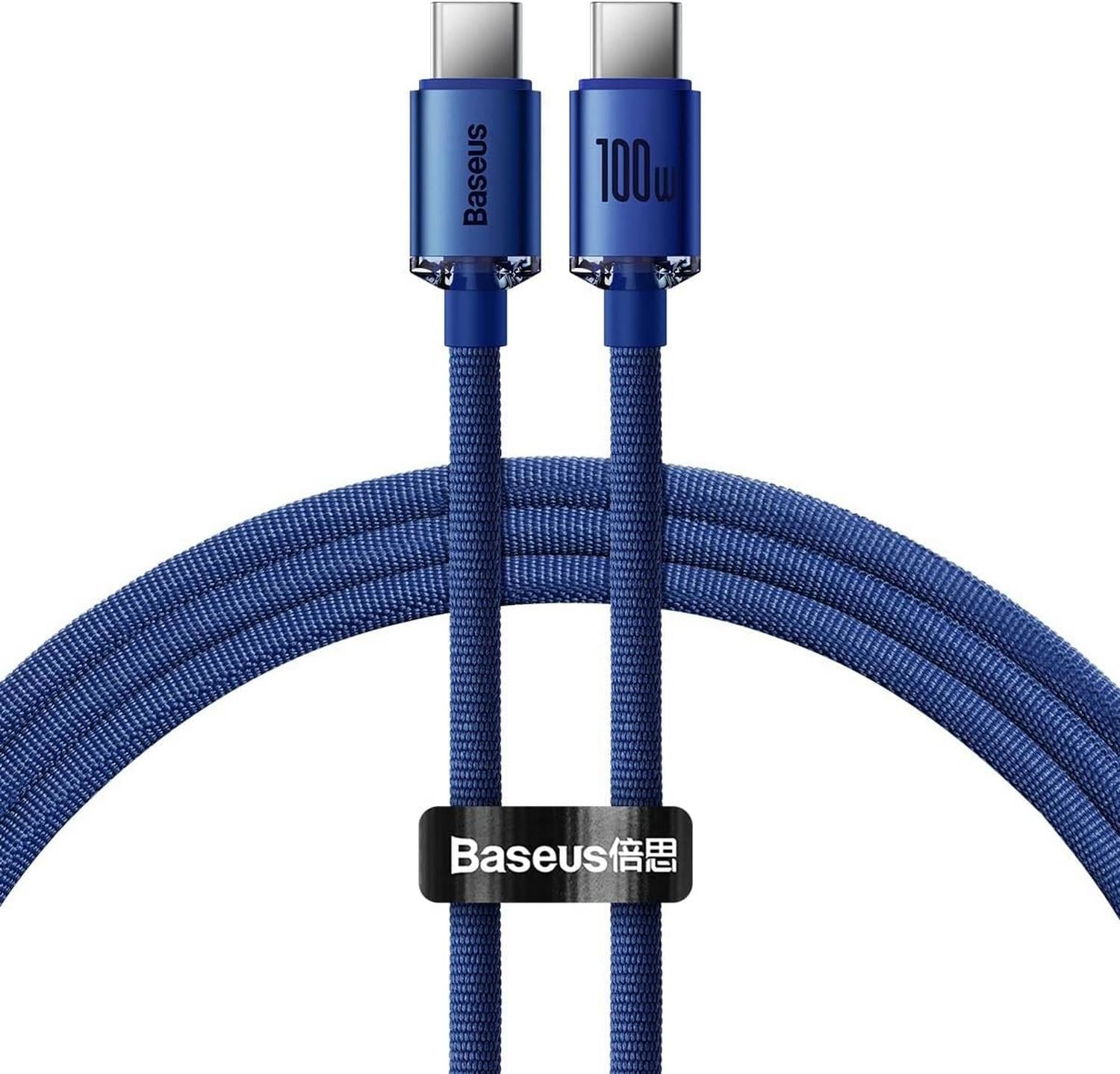 Baseus Crystal Shine 100W 120 cm PD Type-C Şarj Kablosu, Mavi