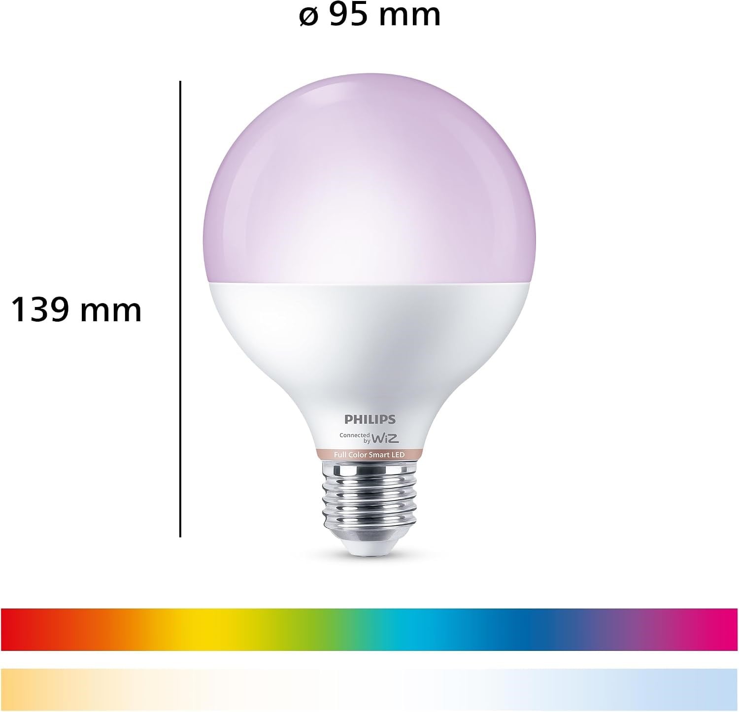 Philips Smart Lighting LED Globe Ampul G95 E27 75W Eşdeğer RGB - Google Home, Alexa, HomeKit ve Matter uyumlu