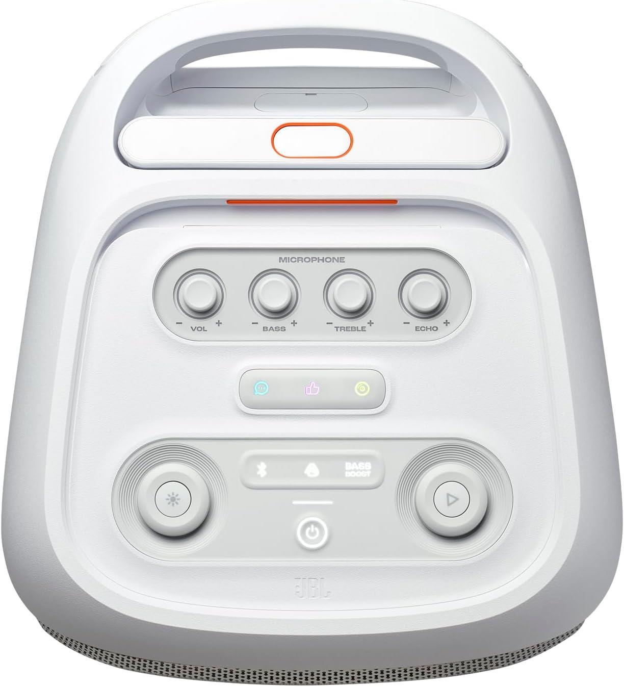 JBL Partybox Stage320 Beyaz Bluetooth Hoparlör ve 2'li Partybox Mikrofon