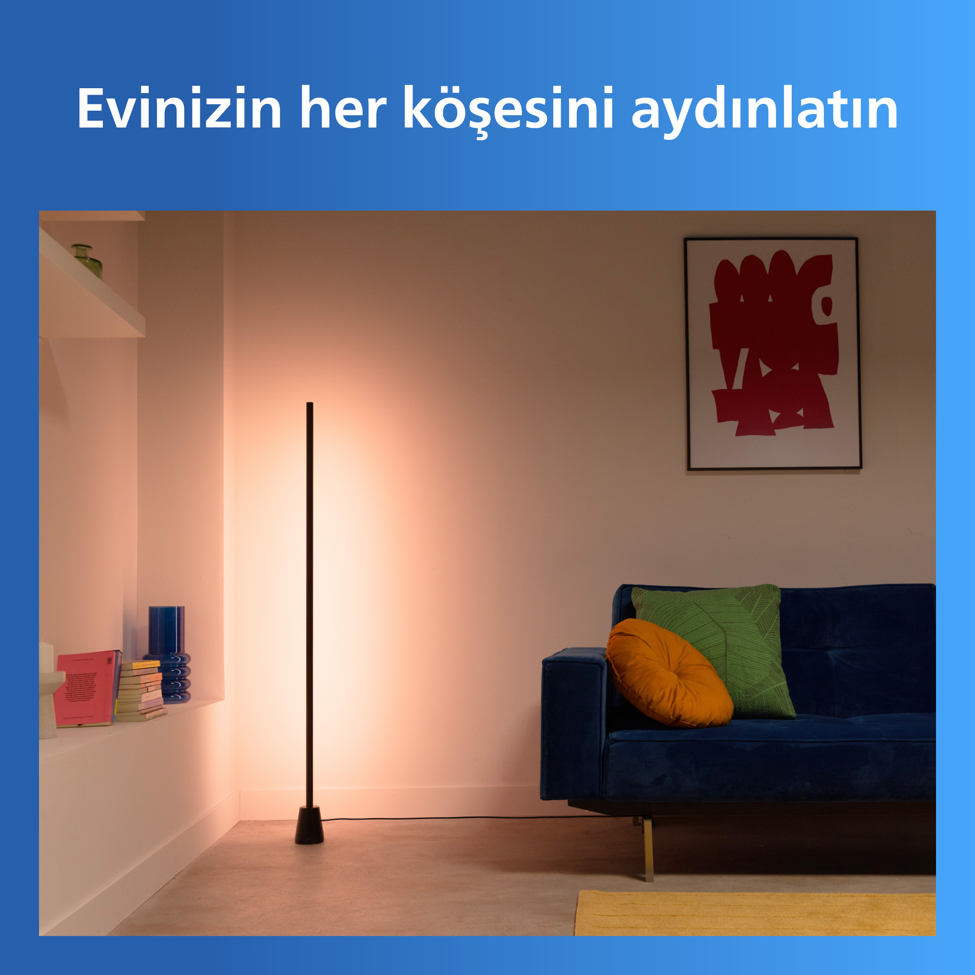 Philips Smart Lighting RGBIC Lambader 1,4 metre - Google Home, Alexa, HomeKit ve Matter uyumlu