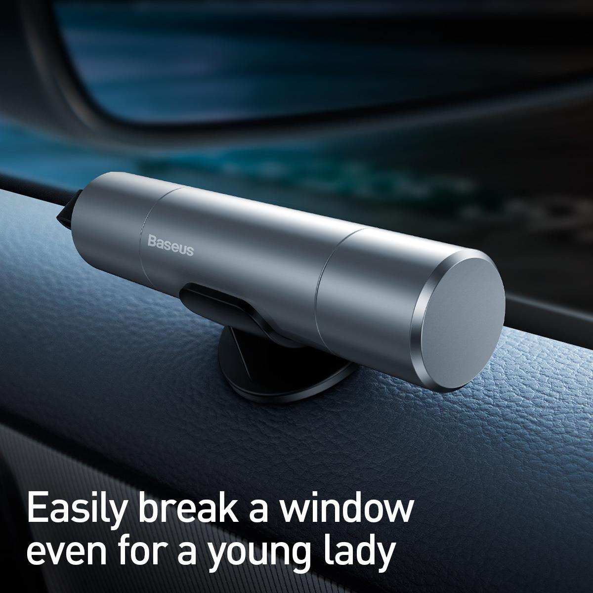 Baseus Sharp Tool Serisi Oto Cam ve Emniyet Kemeri Kesici Güvenlik Aparatı - Gümüş