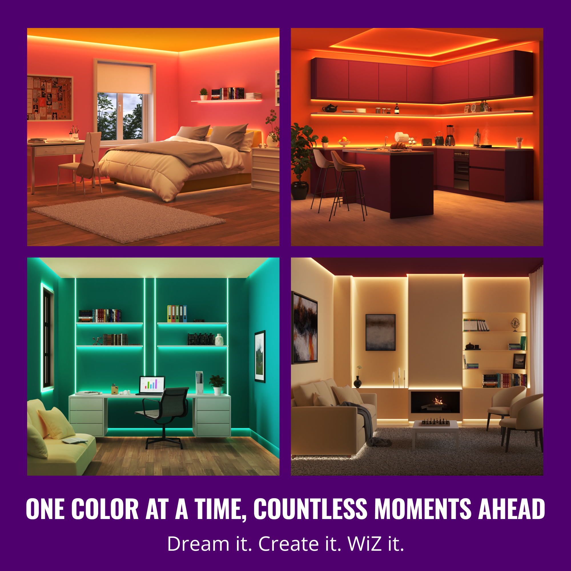 Wiz RGB 15 Metre Akıllı Led Şerit (16 Milyon Renk, Wi-Fi Kontrollü) - Google Home, Alexa and HomeKit