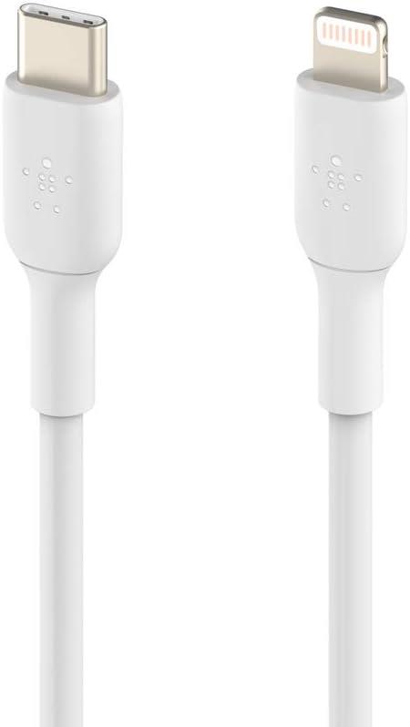 Belkin USB-C - Lightning Kablosu (Hızlı Şarj Kablosu) Hızlı Şarj MFi Sertifikalı USB-C Kablosu (Beyaz, 1 m)