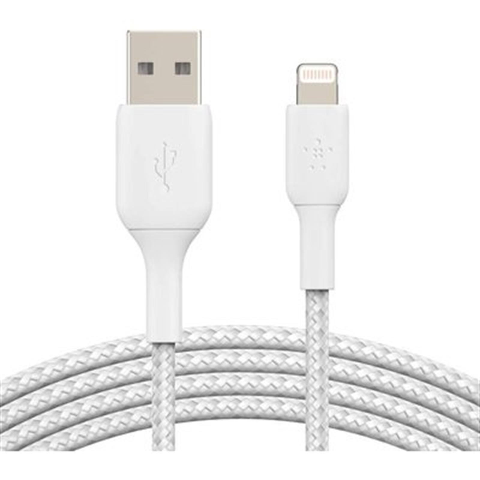 Belkin Örgülü Apple Lightning Hızlı Şarj Ve Data Kablosu 1m Beyaz / Caa002bt1mwh