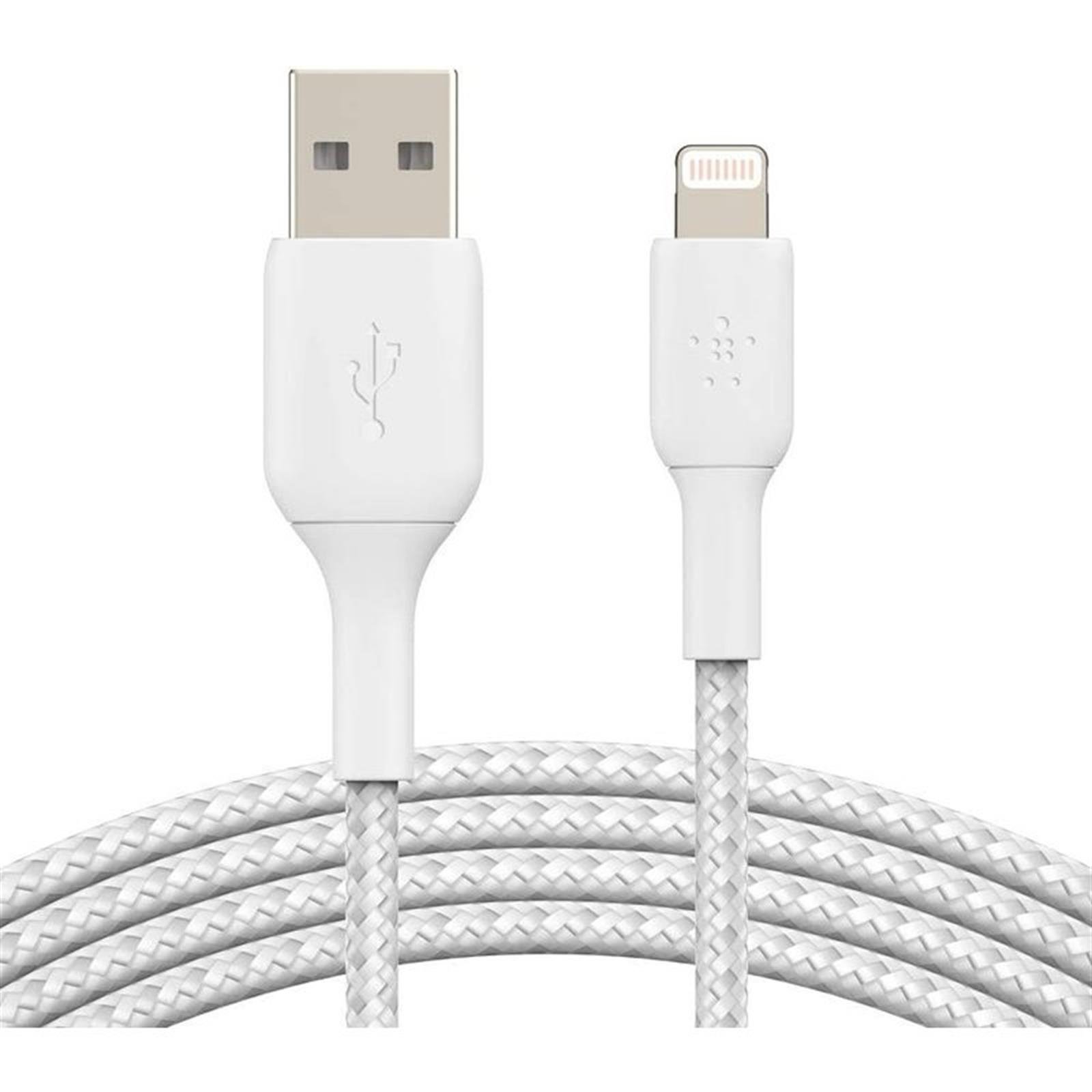 Belkin Örgülü Apple Lightning Hızlı Şarj Ve Data Kablosu 1m Beyaz / Caa002bt1mwh