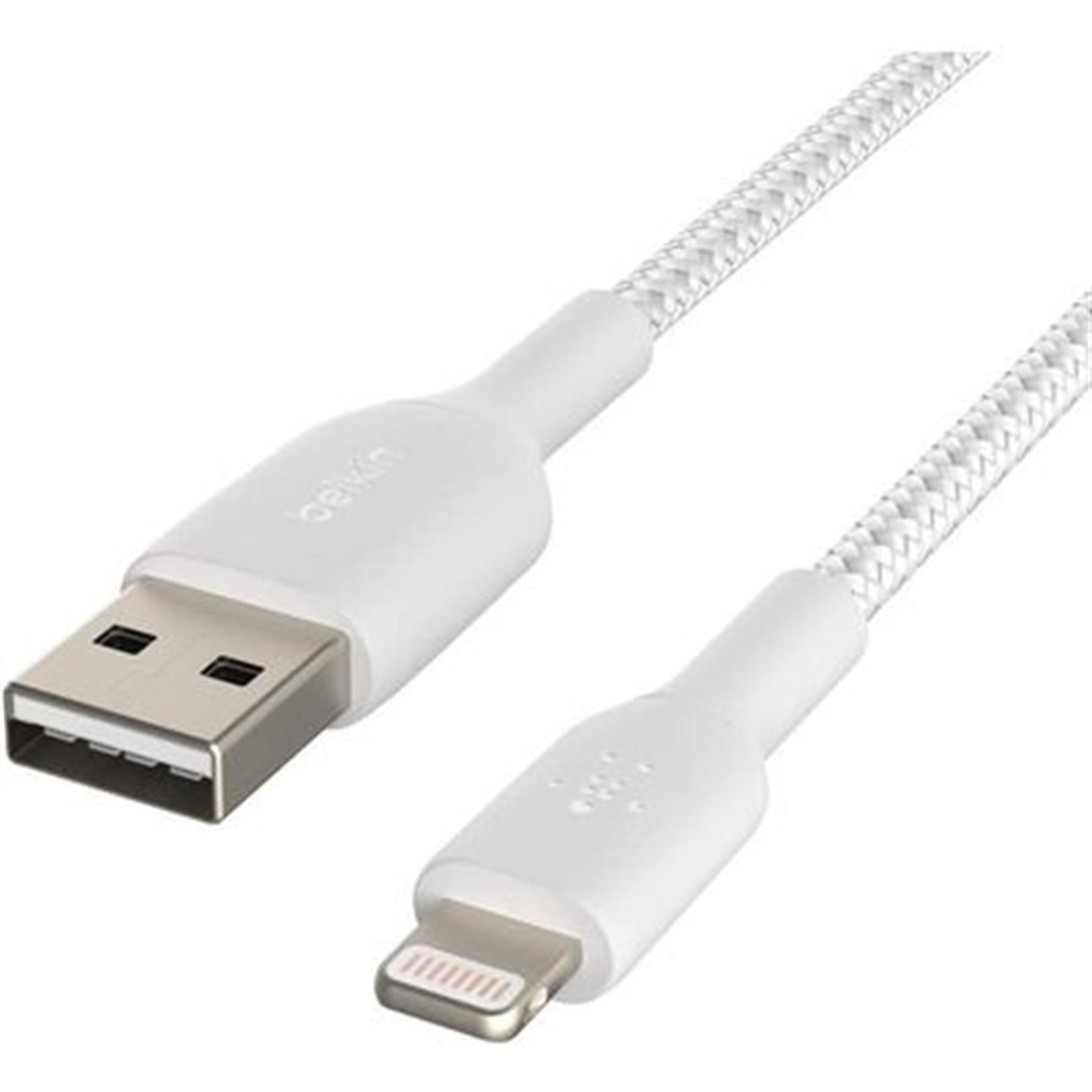 Belkin Örgülü Apple Lightning Hızlı Şarj Ve Data Kablosu 1m Beyaz / Caa002bt1mwh