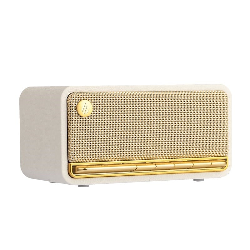 Edifier MP230 20W RMS Bluetooth 5.0 Retro Tasarımlı Taşınabilir Kablosuz Hoparlör – Ahşap Kabin, AUX/USB-C/TF Kart - Beyaz