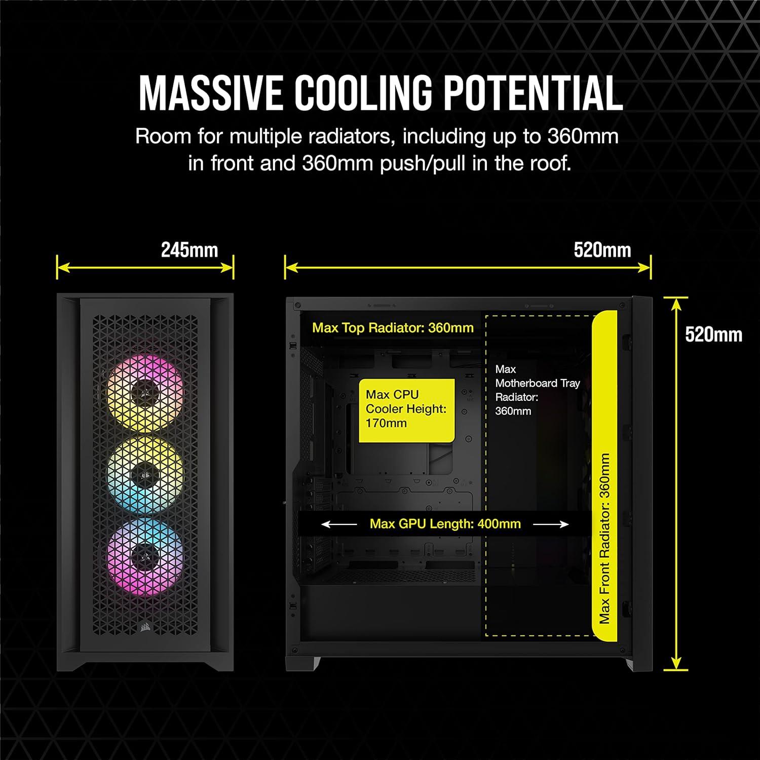 Corsair iCUE 5000D RGB AIRFLOW Mid-Tower Case Siyah CC-9011242-WW