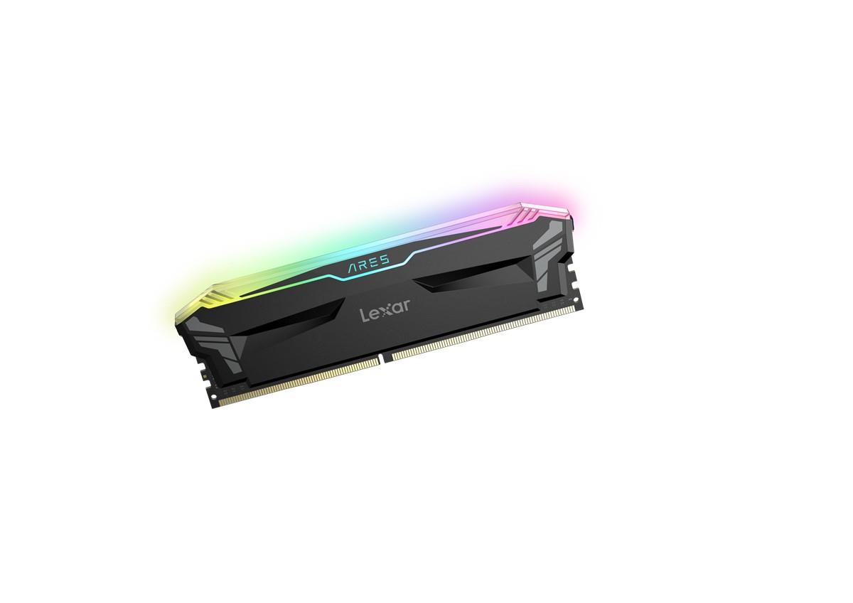 LEXAR ARES RAM DT GAMING DDR4 UDIMM 32GB KIT (2X16GB) 3600 MEMORY WITH HEATSINK AND RGB LIGHTING BLACK COLOR DUAL PACK LD4BU016G-R3600GDLA