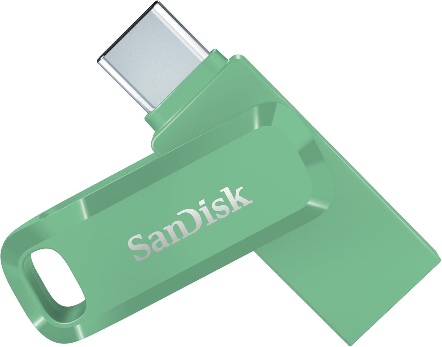 SanDisk Ultra Dual Drive Go USB Type-C 256 GB (Android akıllı telefon bellek, USB Type-C bağlantısı, 400 MB/s okuma hızı, Absint yeşili