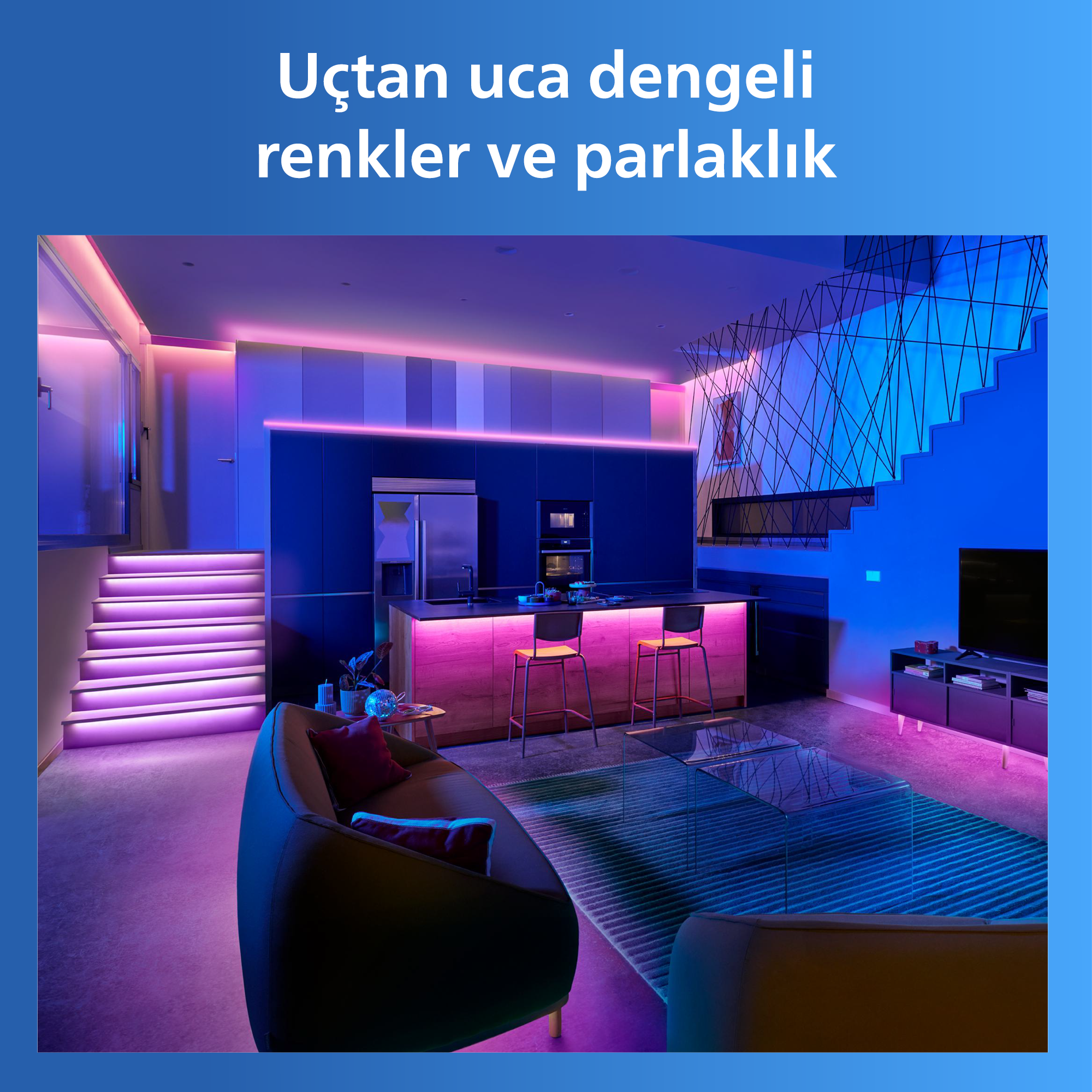 Philips Smart Lighting RGB LED Şerit 15 m (Type-C) - Google Home, Alexa, HomeKit ve Matter uyumlu