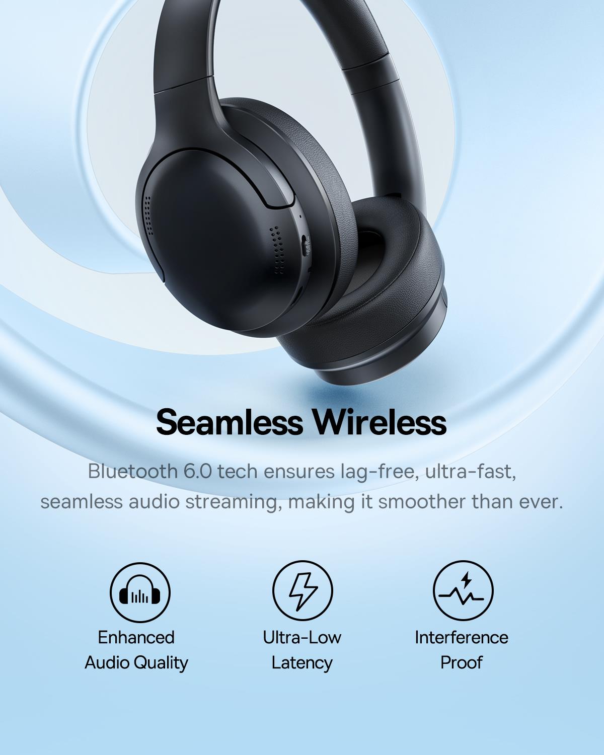 Baseus Bass BH1 Lite Kablosuz Kulaküstü Kulaklık - Siyah