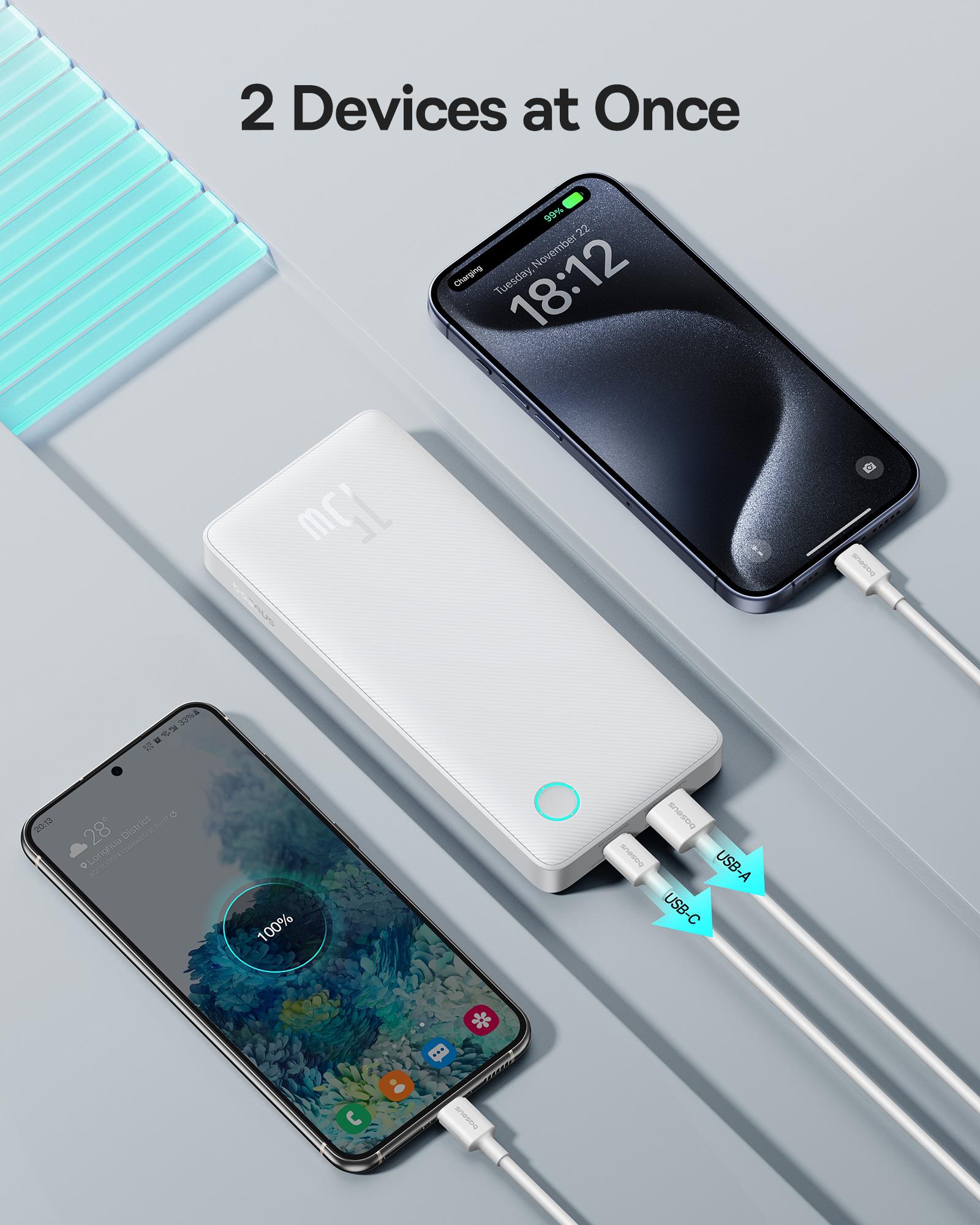 Baseus Airpow Lite Power 10.000mAh 15W Powerbank-Beyaz