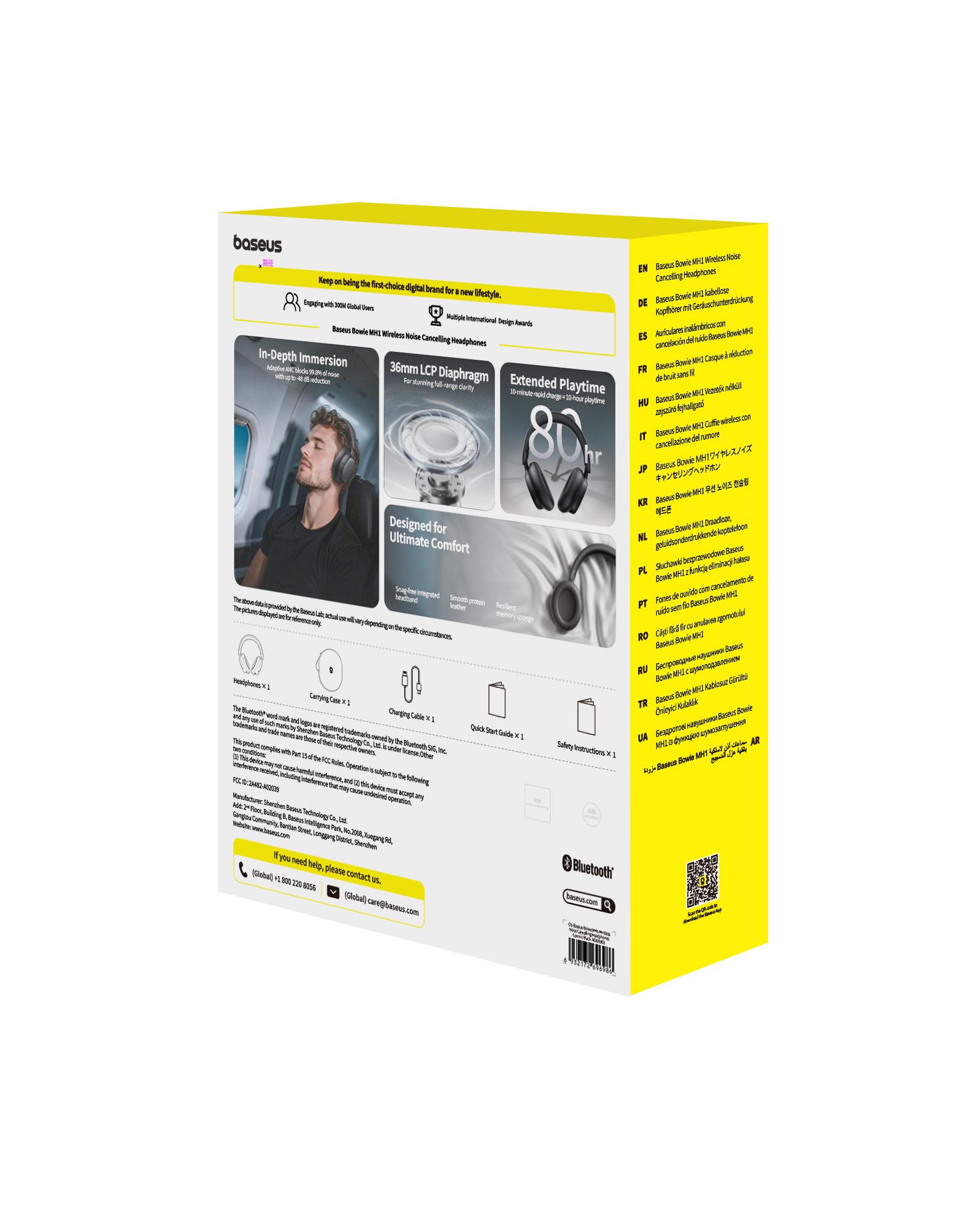 Baseus Bowie MH1 Gürültü Engelleyici Kulaküstü Kulaklık - Siyah