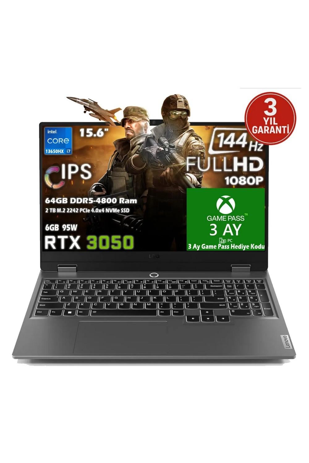 Lenovo LOQ 15IRX9 Intel Core i7-13650HX 32GB 1TB SSD 6GB RTX 3050 15.6