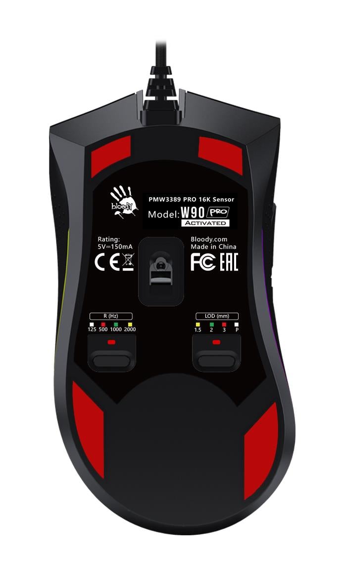 A4-Tech Bloody W90 Pro 16K CPI Optik RGB Siyah Gaming Mouse