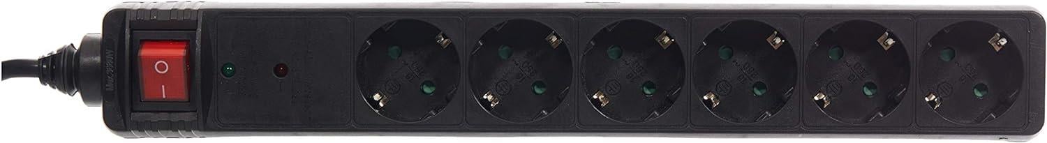 HAMA 6lı Akım Korumalı Priz 2m HM.137311 Siyah