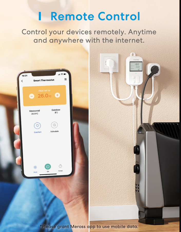 MEROSS WI-FI AKILLI TERMOSTAT VANASI MTS960