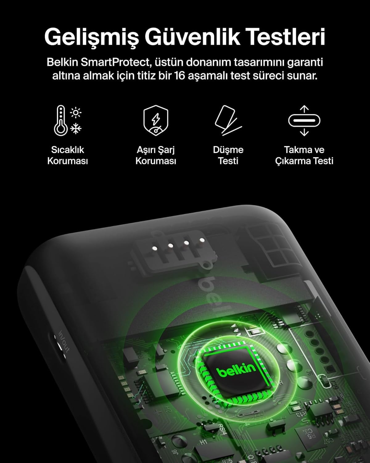 Belkin BoostCharge Dijital Ekranlı 10000 mAh 20W Hızlı Şarj Powerbank, Mavi
