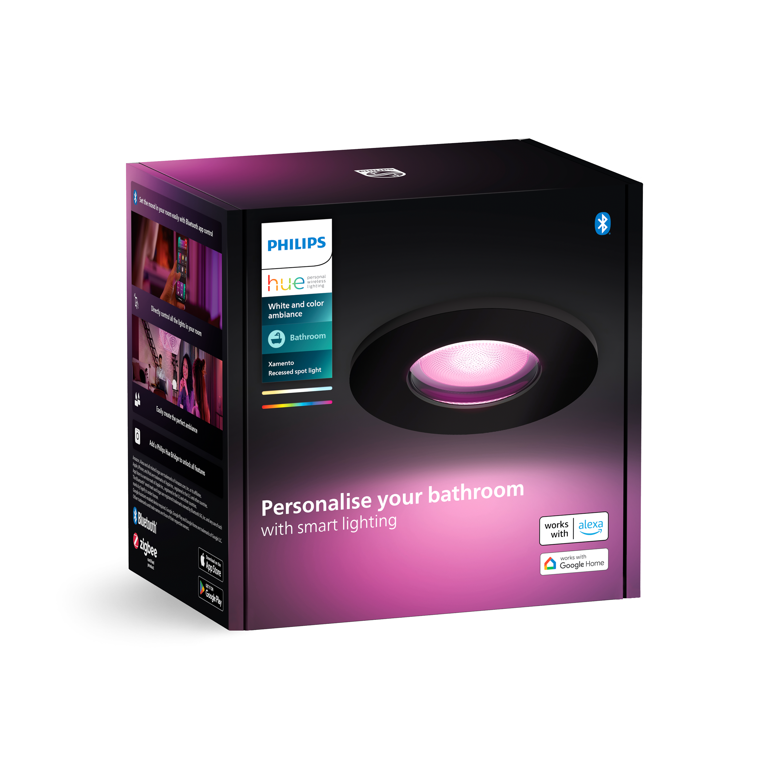 Philips Hue Xamento Siyah Sıva Üstü RGB Akıllı LED Spot IP44 400 Lumen GU10 Spot Dahildir
