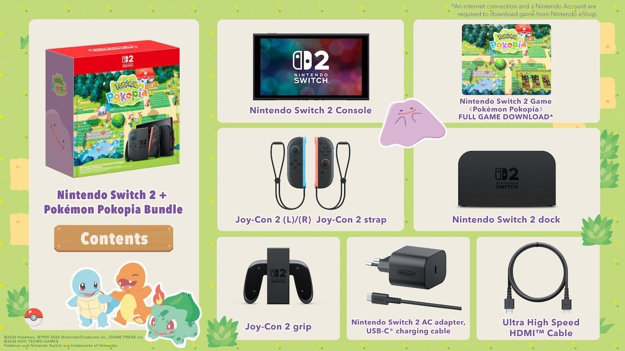 Nintendo Switch 2 Pokémon Pokopia Oyun Konsolu Paketi