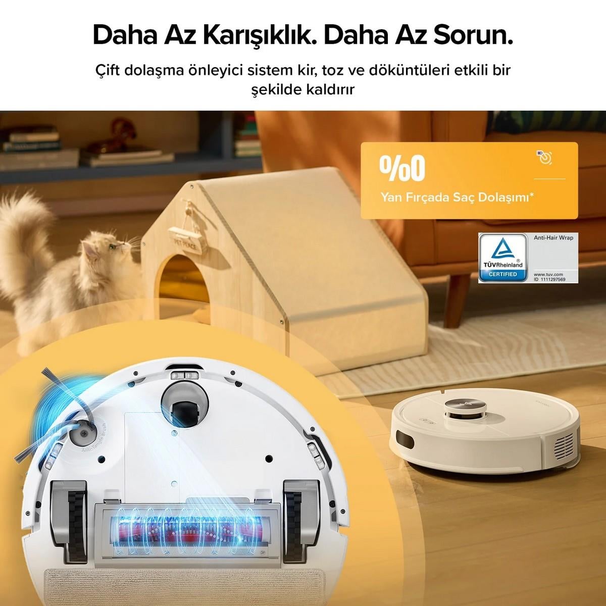 Roborock Q8 Akıllı Robot Süpürge - Beyaz (10.000 Pa HyperForce)