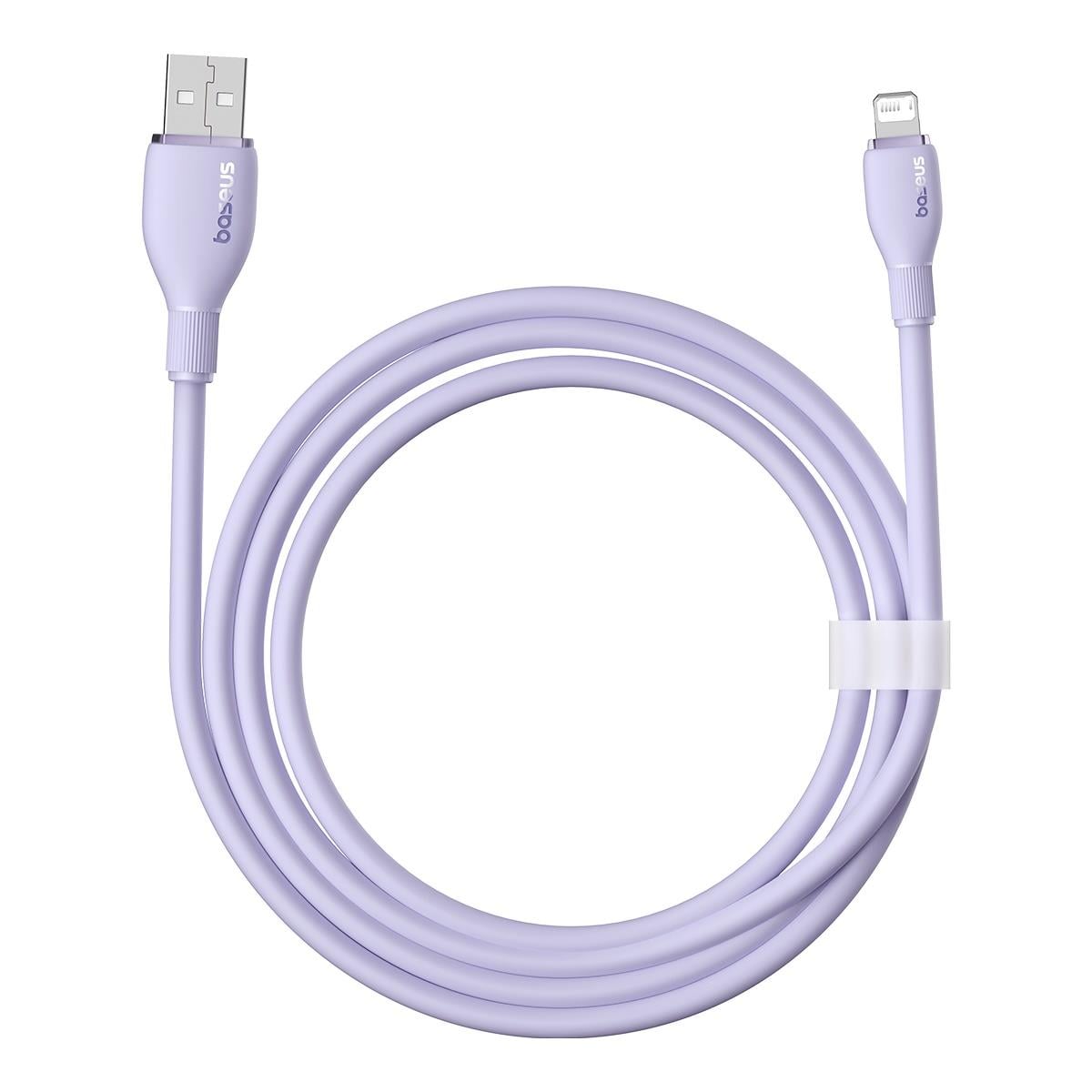 Baseus Pudding USB-A 2.4A Lightning Şarj Kablosu 1.2m, Mor