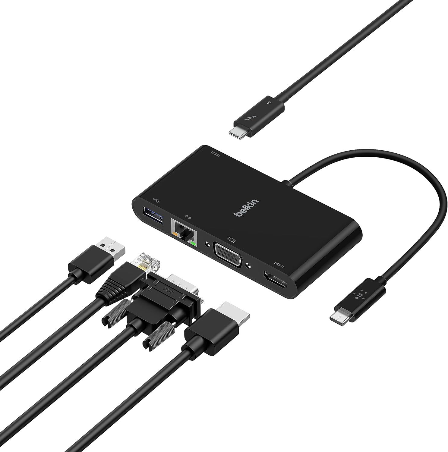Belkin USB-C 100w Multimedia Adaptörü (VGA, 4K HDMI, USB 3.0, Ethernet Bağlantı Noktalı USB-C Hub