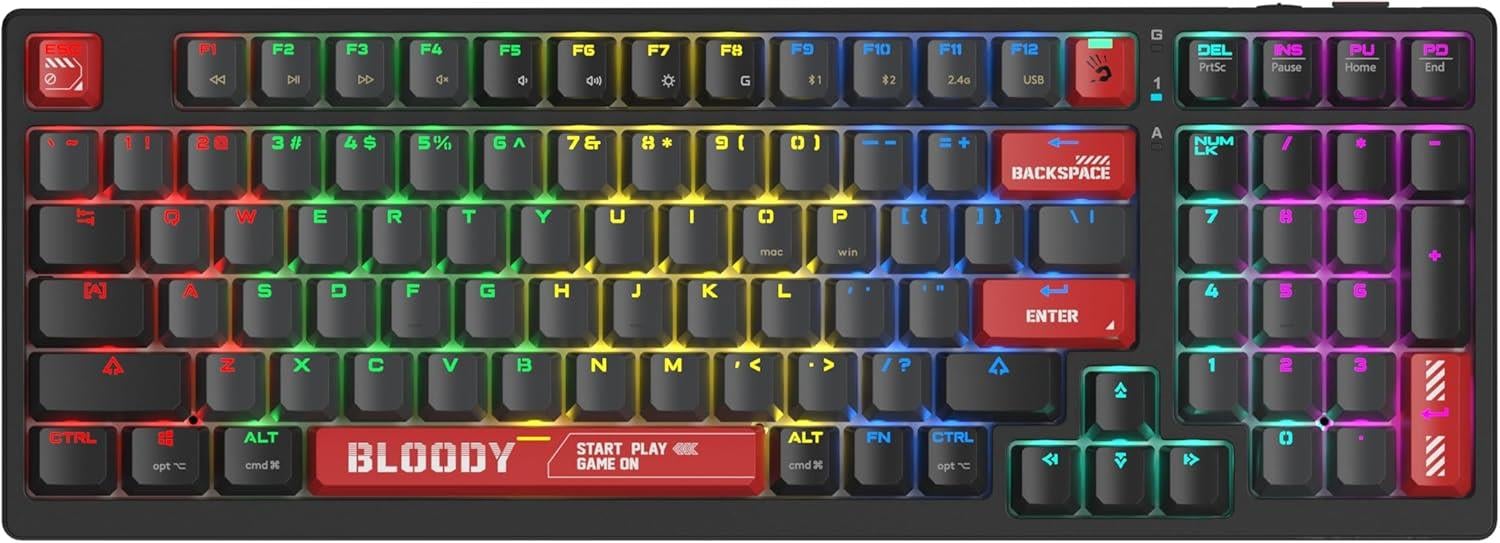 A4-Tech Bloody WS98 Mekanik Red Switch RGB Anti-Ghosting Kablolu Klavye