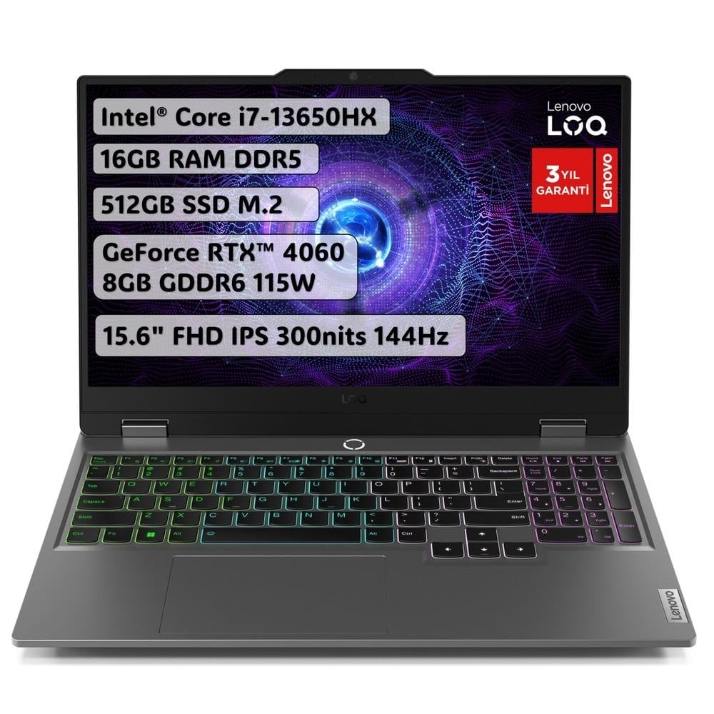 Lenovo LOQ 15IRX9 Intel Core i7-13650HX 16GB 512GB SSD GeForce RTX 4060 8GB (115W) 15,6