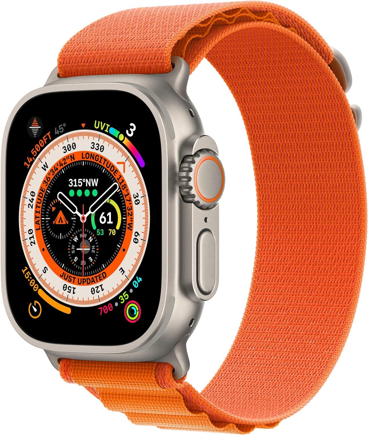 Apple Watch 49mm Turuncu Alpine Loop M Kayış MQE03ZM/A