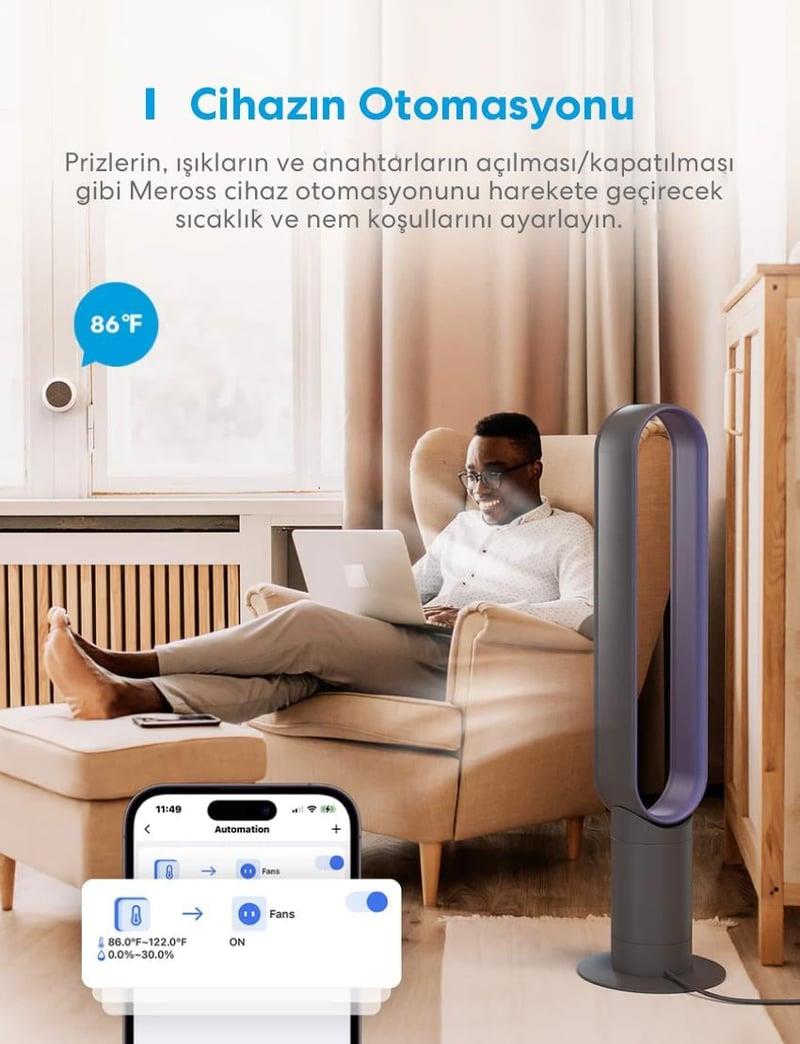 Meross Akıllı Sıcaklık ve Nem Sensörü ve Hub (Apple Home Destekli)