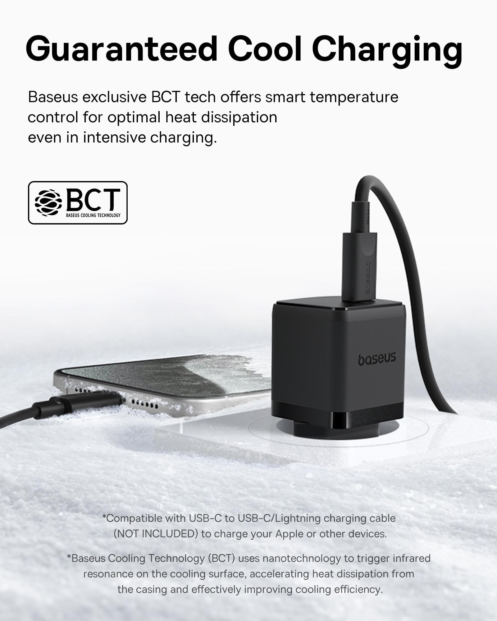 Baseus Palm USB-C Ultra Mini Hızlı Şarj Aleti 30W, Beyaz