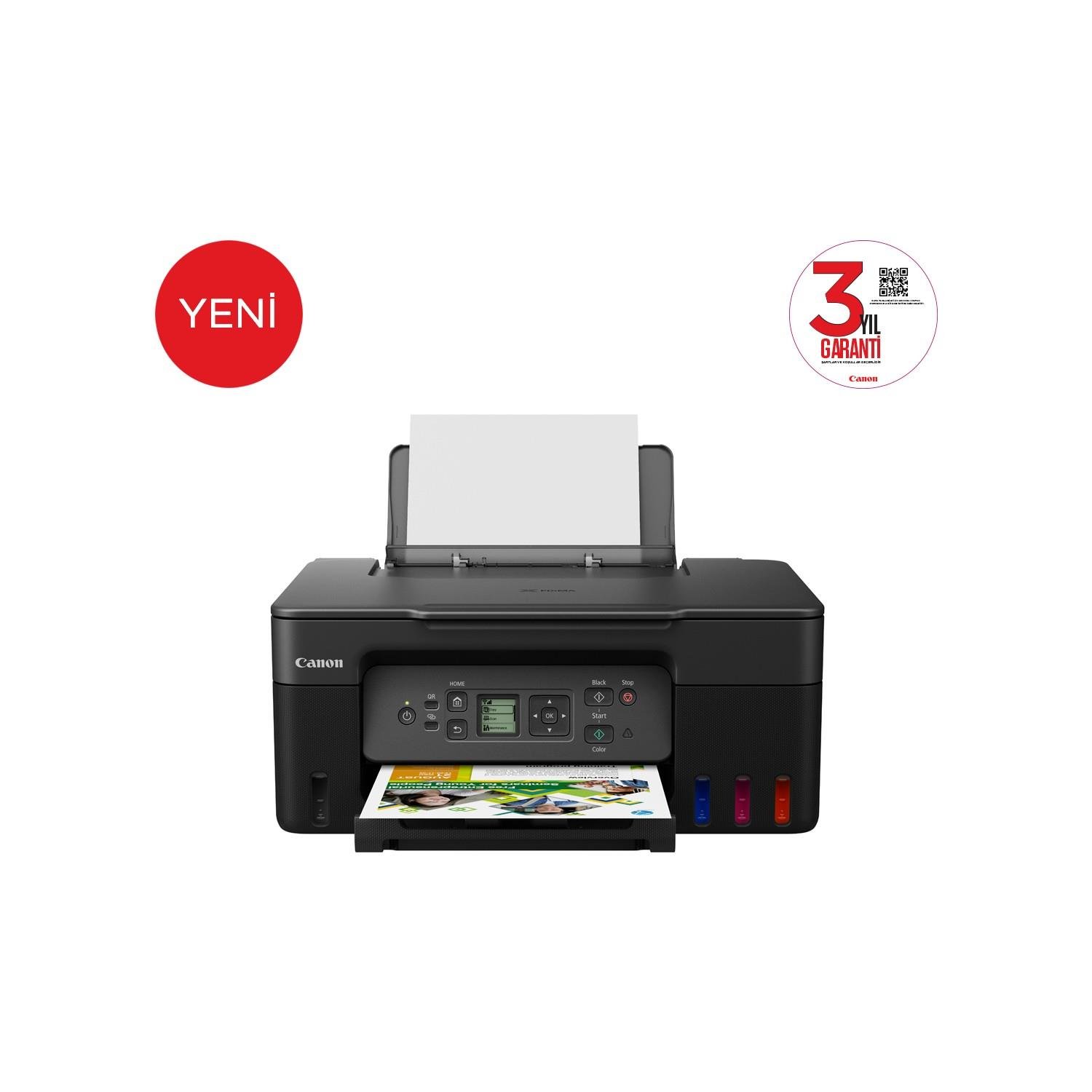 Canon PIXMA G3470 Çok Fonksiyonlu Renkli Mürekkep Tanklı Yazıcı - Tarayıcı - Fotokopi / Wifi (Canon Eurasia Garantili)