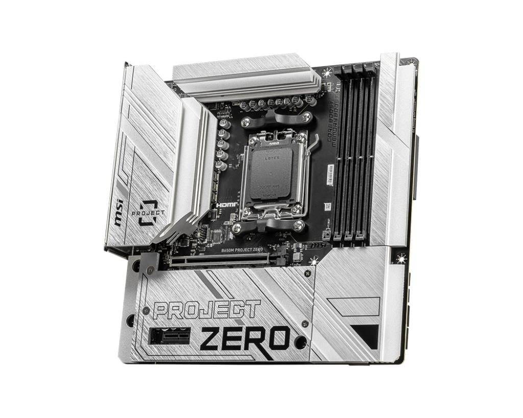 MSI MB B650M PROJECT ZERO AM5 DDR5 7600MHZ(OC) HDMI DP M.2 USB3.2 2.5G LAN WI-FI 6E mATX