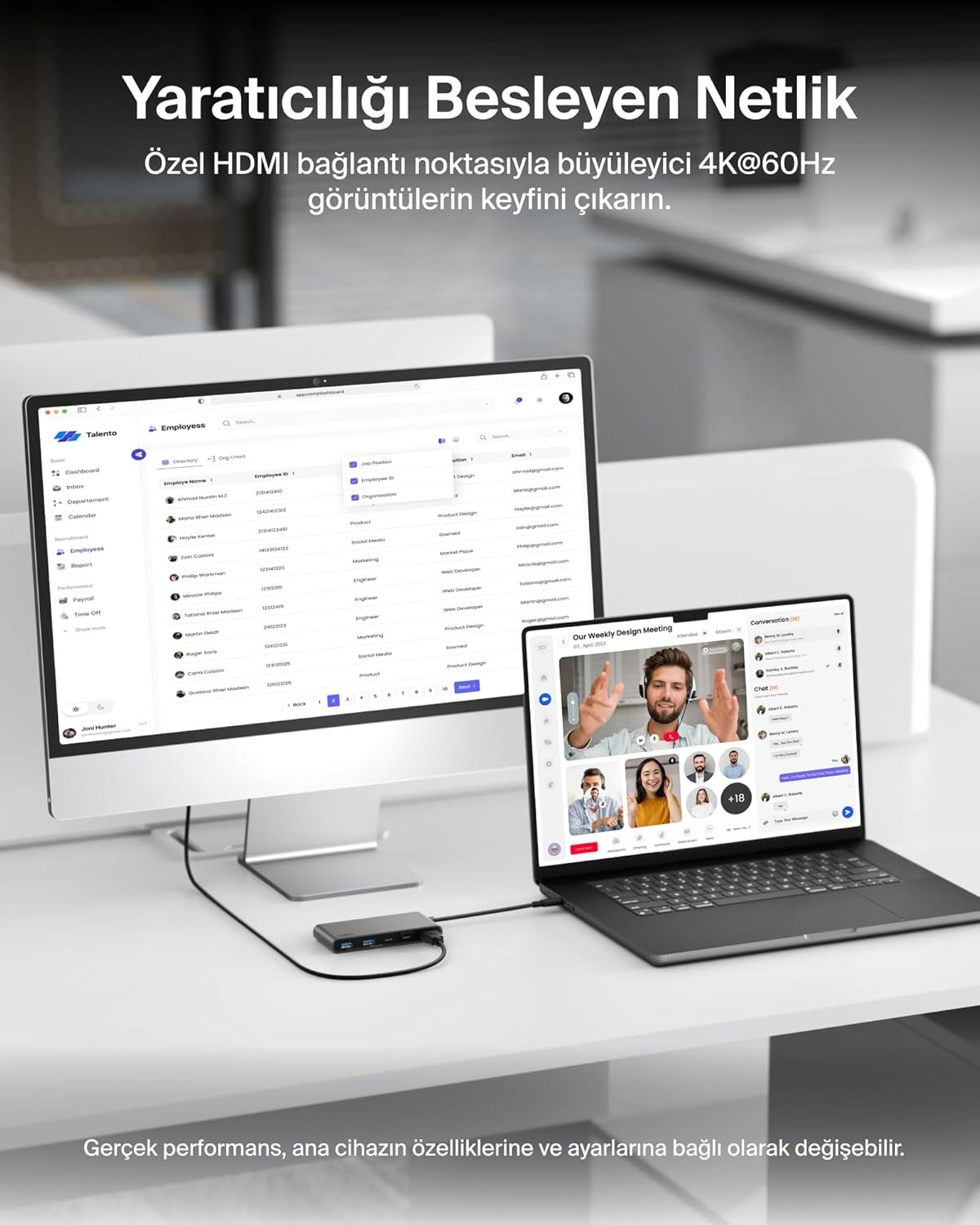 Belkin AVC023 7in1 100W USB-C Multiport Hub(2x USB-C , 2x USB-A , 1x HDMI 4K 60HZ , SD&Micro SD Card Reader) - Uzay Grisi