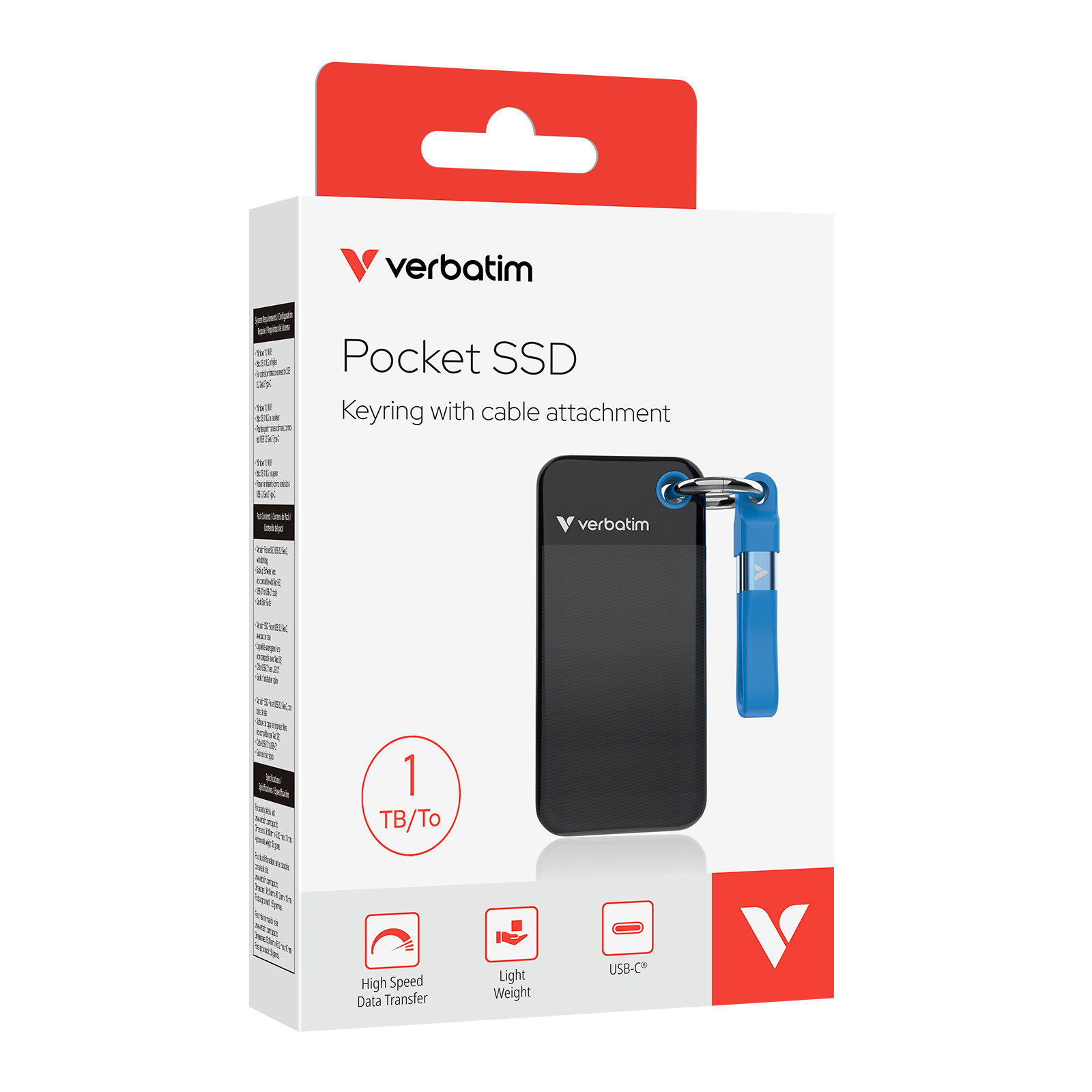 Verbatim 32191 Pocket 1TB Taşınabilir SSD USB 3.2 Mavi - 1000MB/1000MB