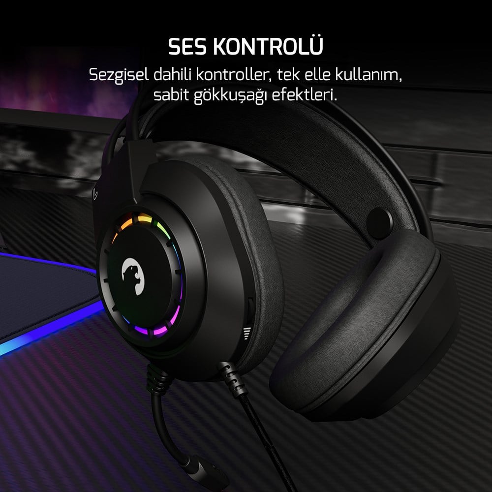 GAMEPOWER VOLDON SİYAH 7.1 RAINBOW GAMING KULAKLIK