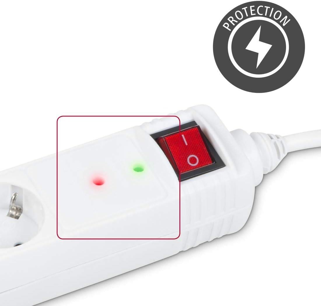 HAMA HM.223155 6'lı Akım Korumalı Priz 3m Beyaz