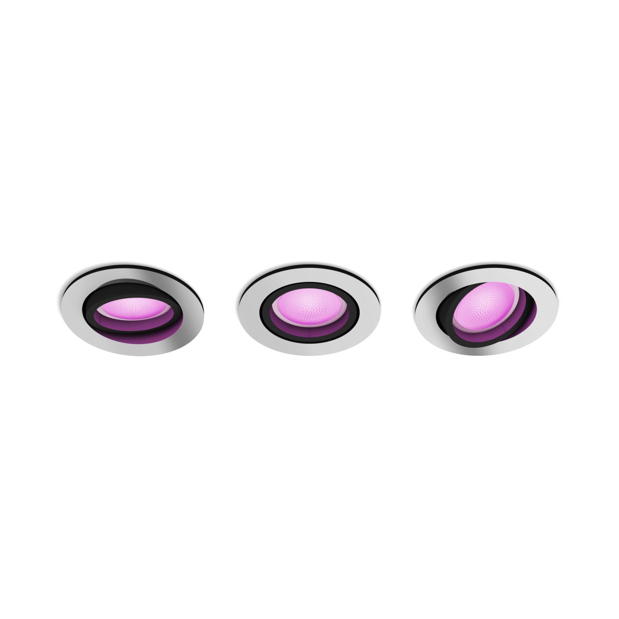 Philips HueWCA Centura Renkli Alüminyum Çerçeveli Gömme Spot 3'lü Paket 3x5.7W