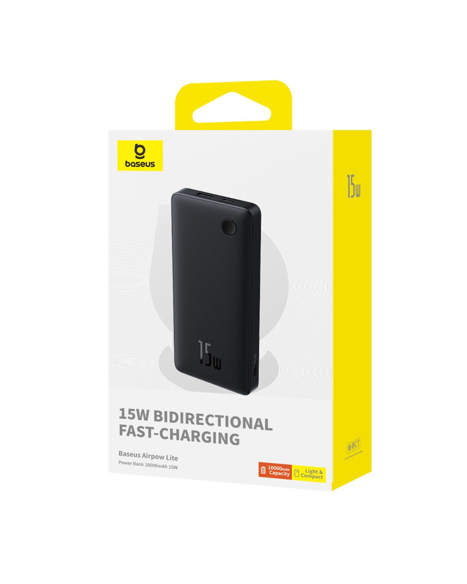 Baseus Airpow Lite Power 10.000mAh 15W Powerbank-Siyah