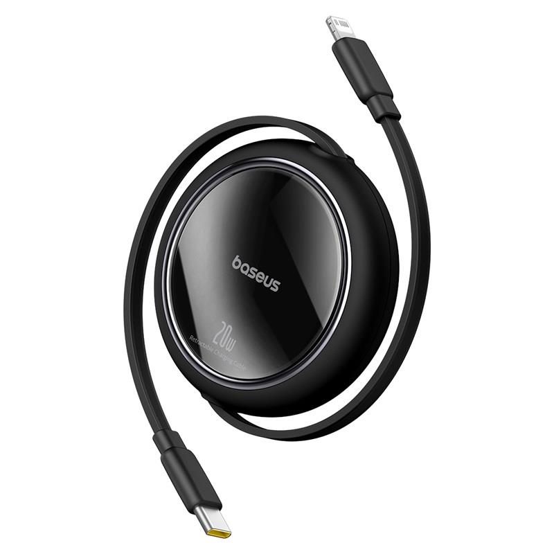 Baseus Free2Pull USB-C 20W Makaralı Hızlı Şarj ve Data Kablosu, Siyah