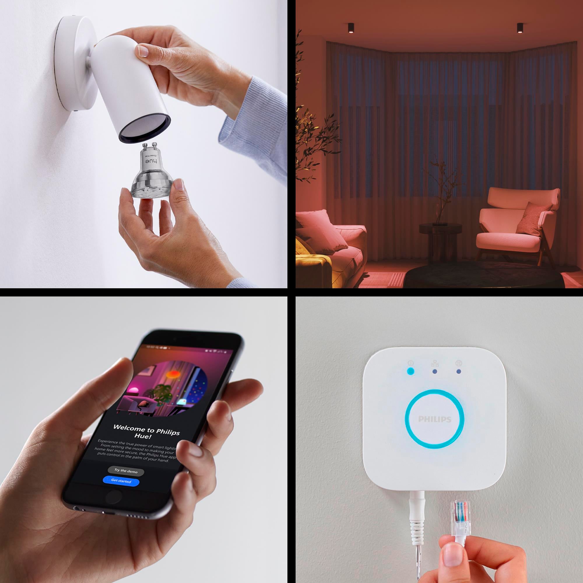 Philips Hue Essential 3'lü GU10 Spot Başlangıç Seti 345 Lumen