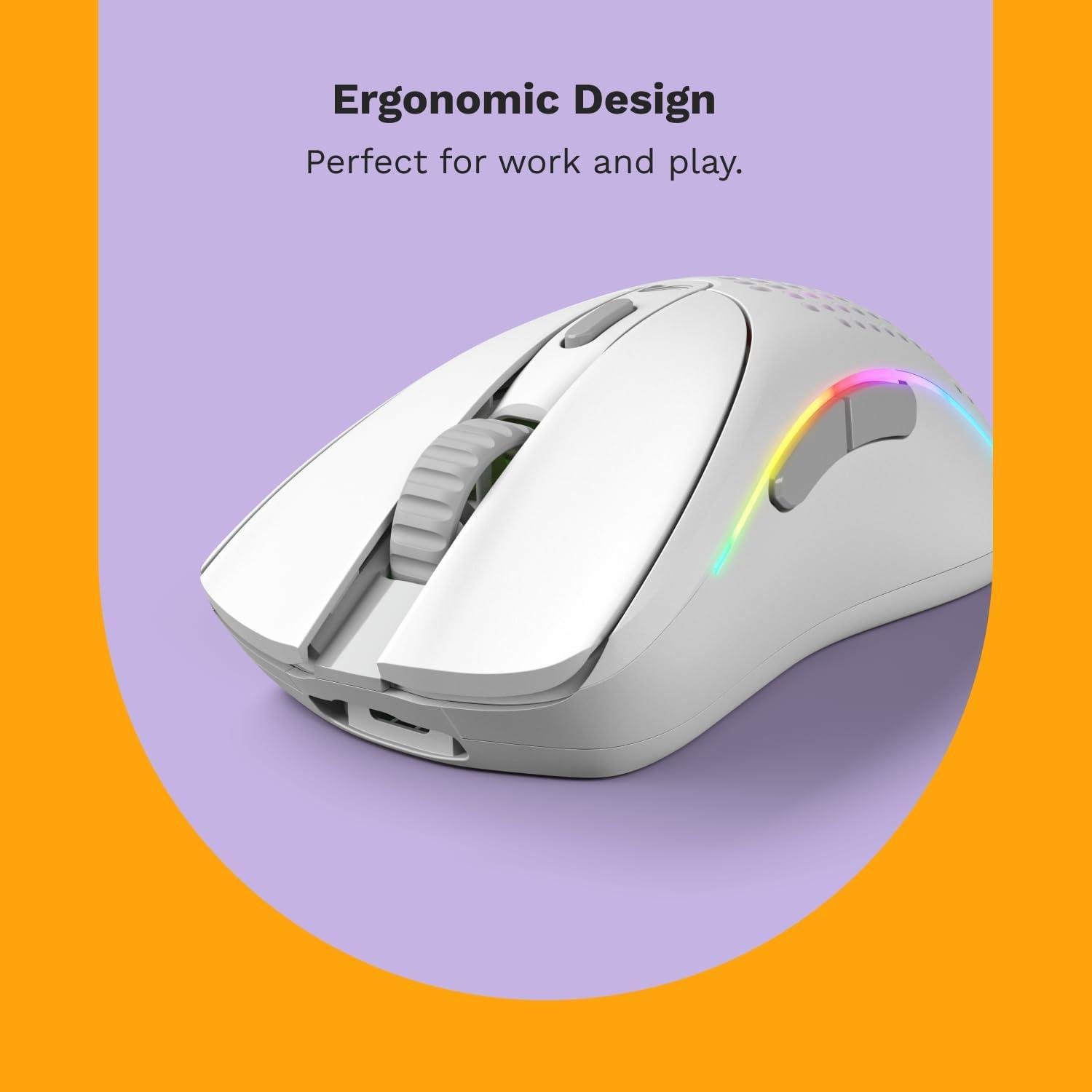 Glorious Model D 2 Mini Kablosuz Gaming Mouse - Mat Beyaz