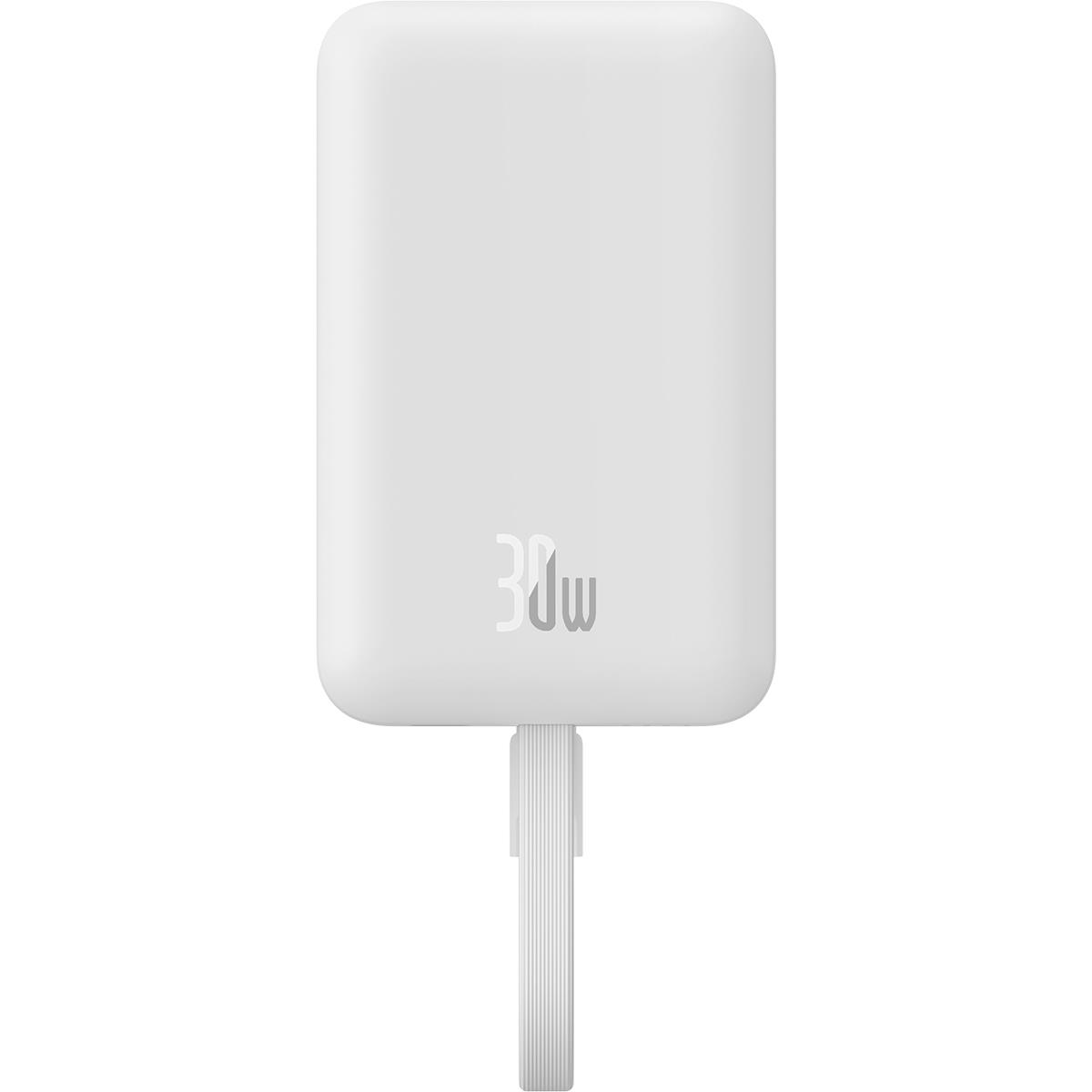 Baseus Magsafe Mini Type-C Kablolu Wireless Powerbank 10.000 mAh 30W - Beyaz