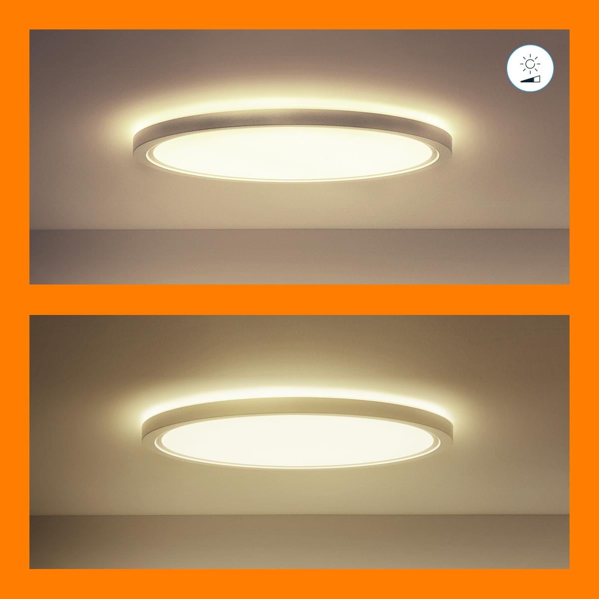 Wiz SuperSlim 22W Beyaz Sıva Üstü RGB Akıllı LED Yuvarlak Panel Tavan Armatürü 42 cm çapında 2600 Lumen