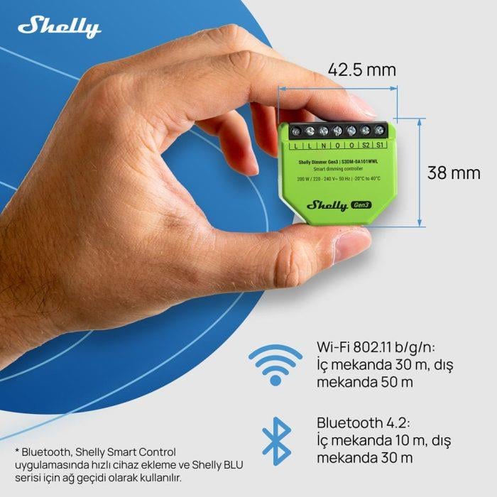 Shelly Dimmer Gen3 Akıllı Led Dimmer Kontrol Rölesi
