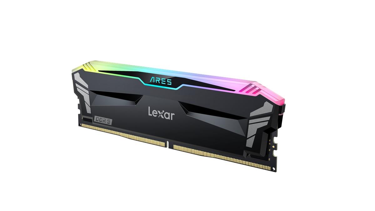 LEXAR ARES RAM DT DDR5 UDIMM 32GB Kit (2X16GB) 6400 288PIN CL32 1.4V MEMORY WITH HEATSINK AND RGB LIGHTING DUAL PACK BLACK COLOR LD5EU016G-R6400GDLA