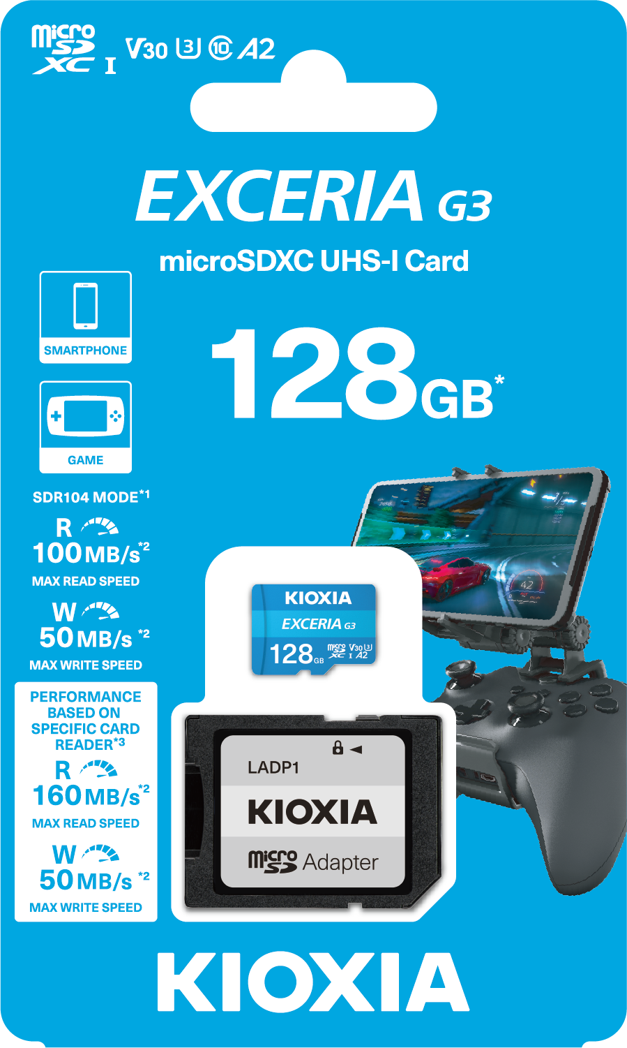 KIOXIA 128GB EXC.G3 MIC.SDXC U1 V30 A2 4K 160/50